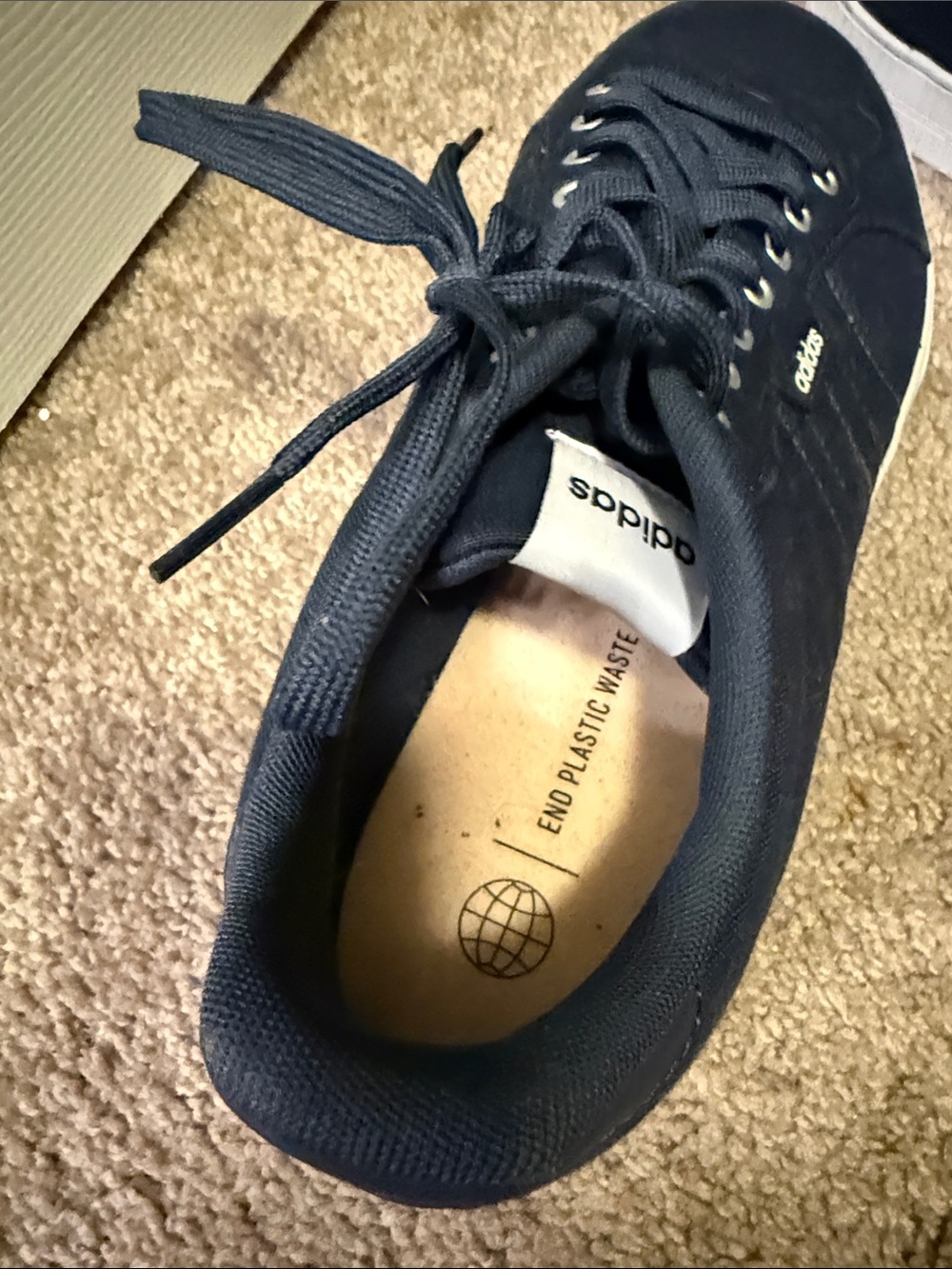 adidas Navy Canvas Low-Top Lace-Up Sneakers - Picture 3 of 7